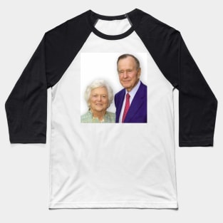 Former President and Mrs. Barbara Bush Baseball T-Shirt